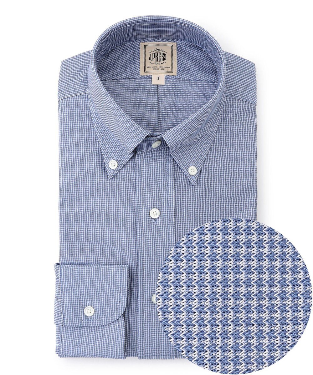 J.PRESS MEN 【吸水速乾 / UVケア / 高通気性】【SMART TECH】ハウンドトゥース ジャージーシャツ 