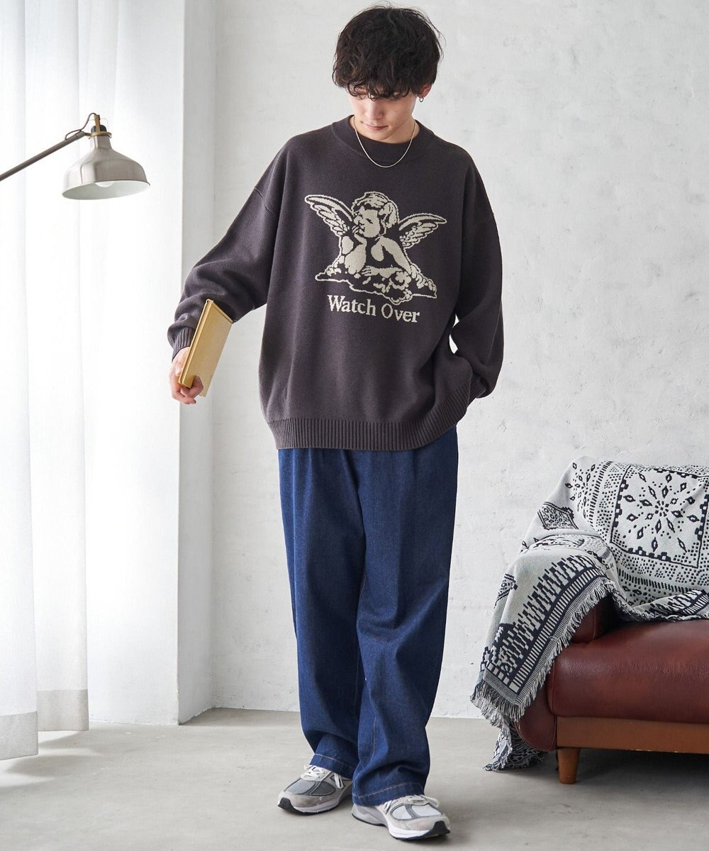 WEGO オーバーフィットジャガードプルオーバー 