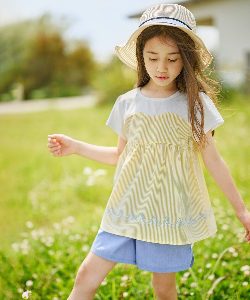 組曲 KIDS 【150-160cm】ビーチコーミングストライプ Tシャツ 