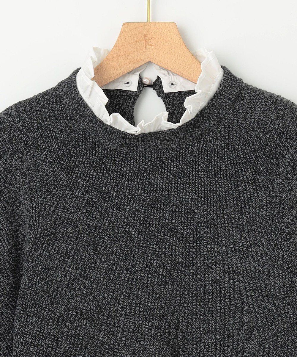 組曲 【WEB限定】襟付き片畔ニットプルオーバー 