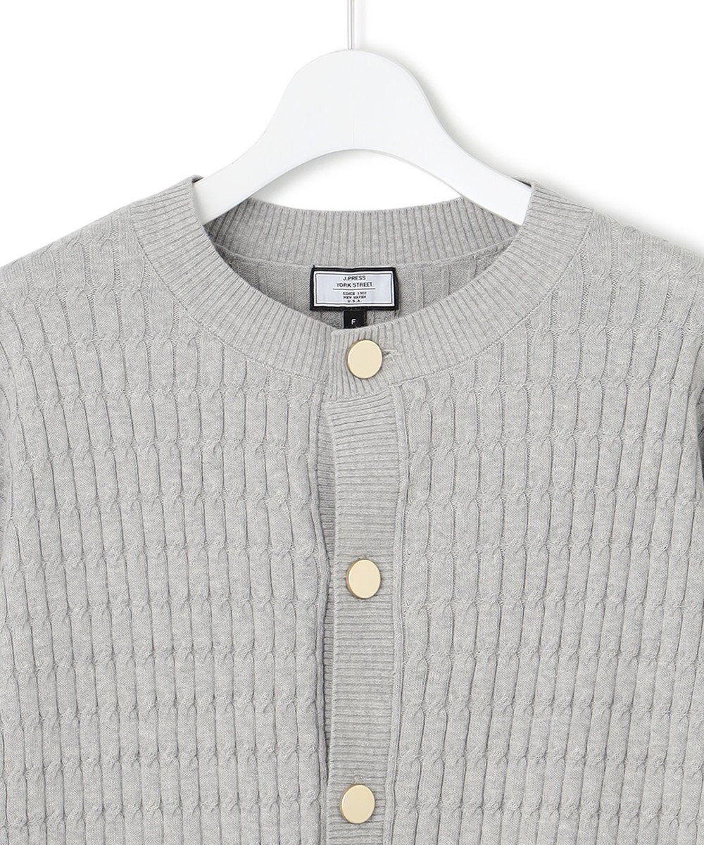 J.PRESS YORK STREET 【WOMEN】コットンケーブル カーディガン 