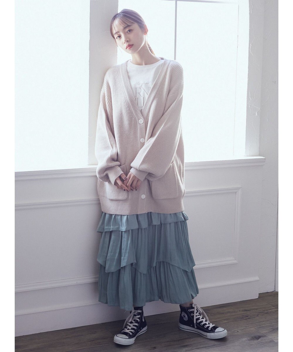 earth music&ecology アンチピリング畦Ｖネックカーディガン 