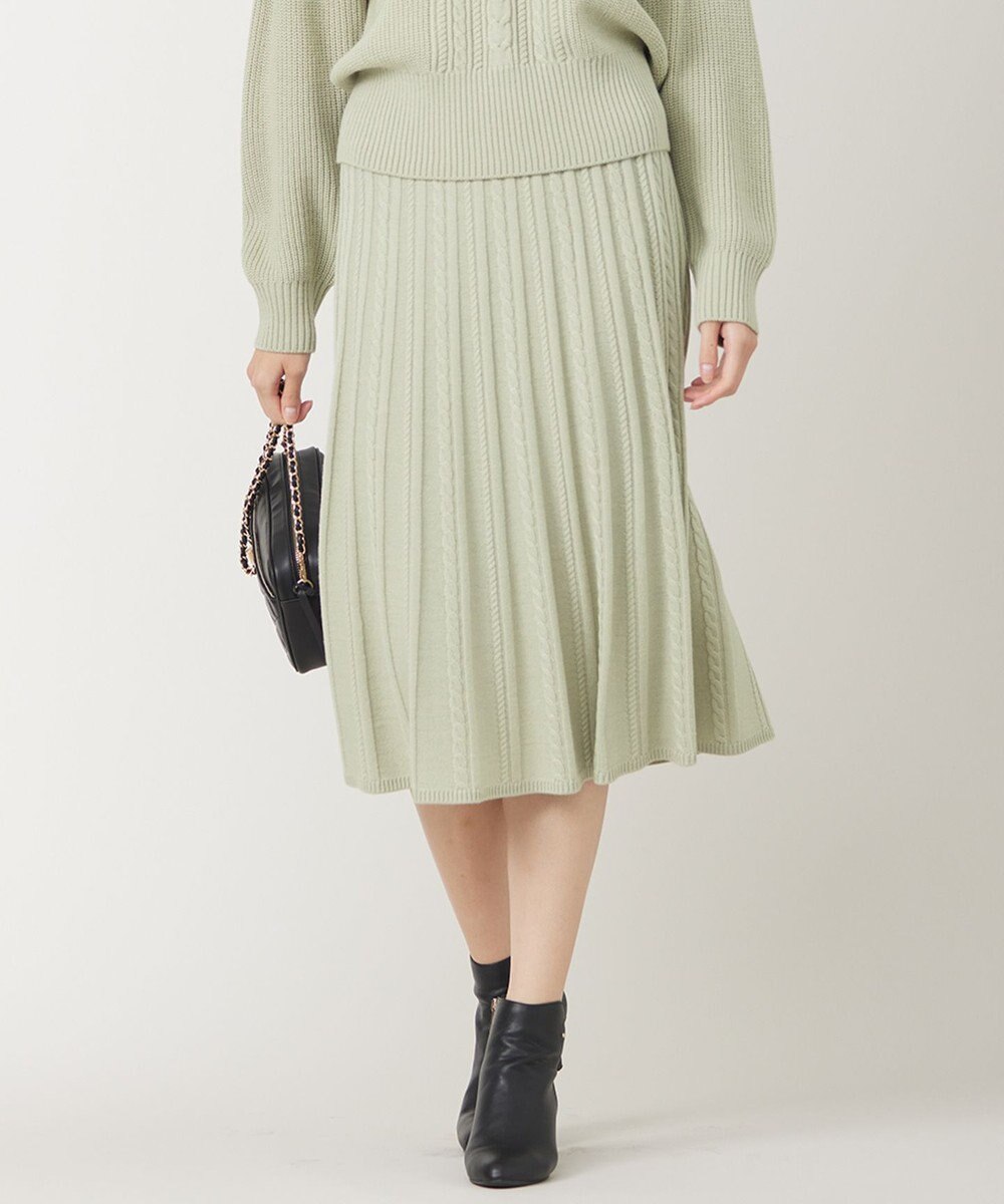ANY SIS L 【セットアップ対応】スフレケーブルニット スカート 