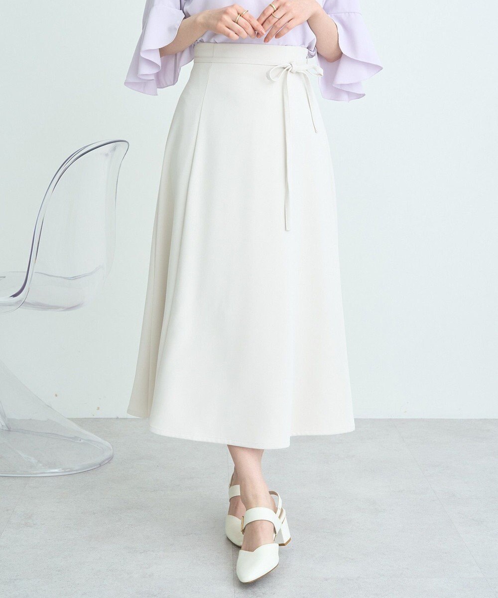 earth music&ecology ウエストリボンフレアスカート 