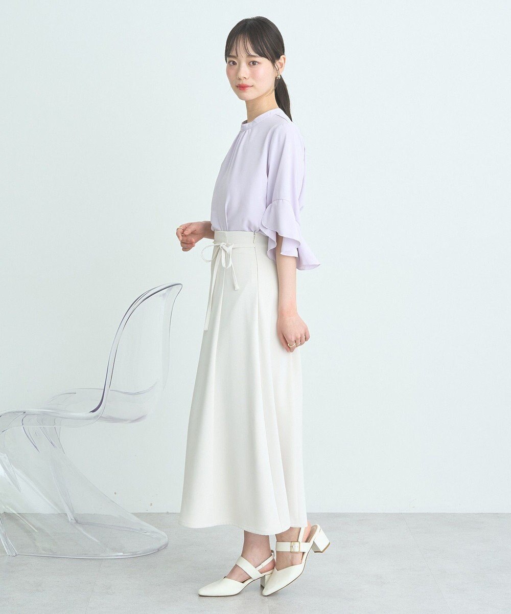 earth music&ecology ウエストリボンフレアスカート 