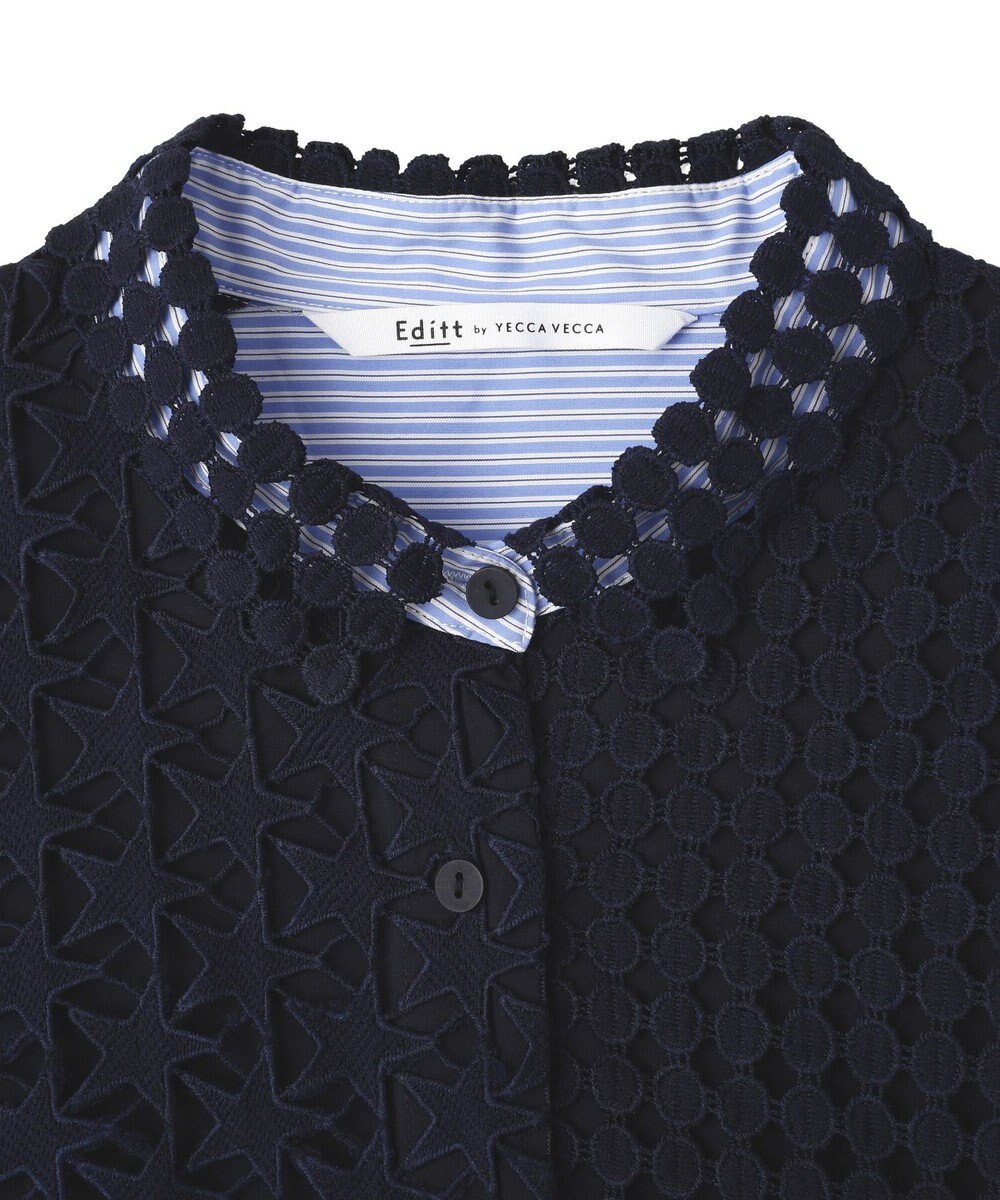 YECCA VECCA レースMIXレイヤードデザインシャツ 