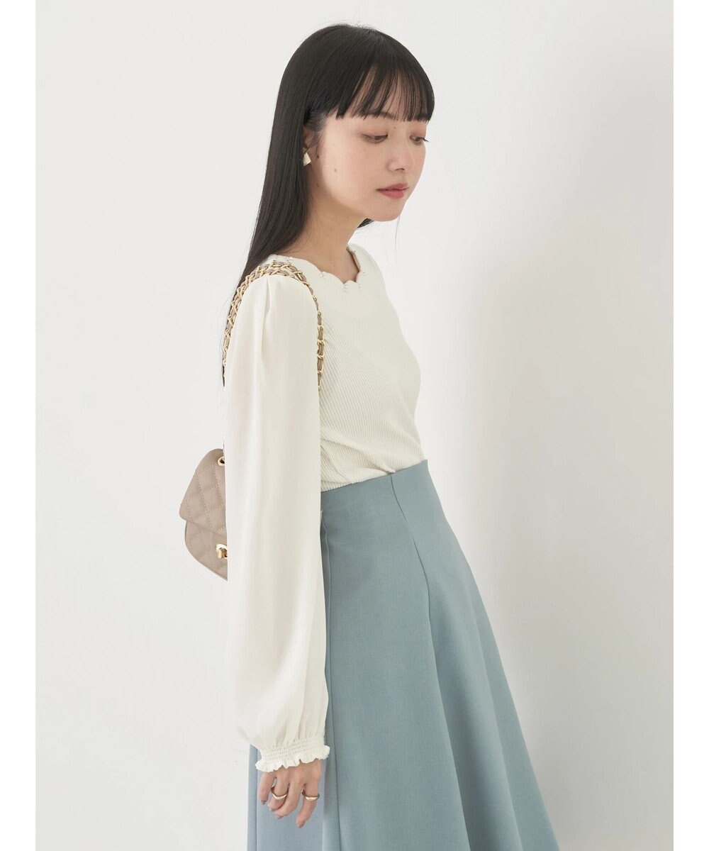 earth music&ecology スカラップビジュープルオーバー 