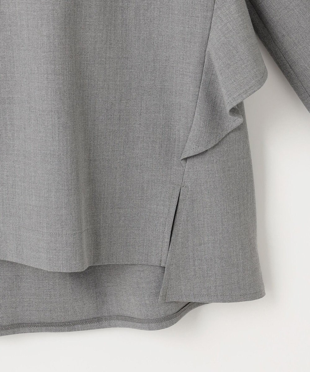 組曲 S 【KUMIKYOKU NAVY】ウーステッドライククロス フリルブラウス 