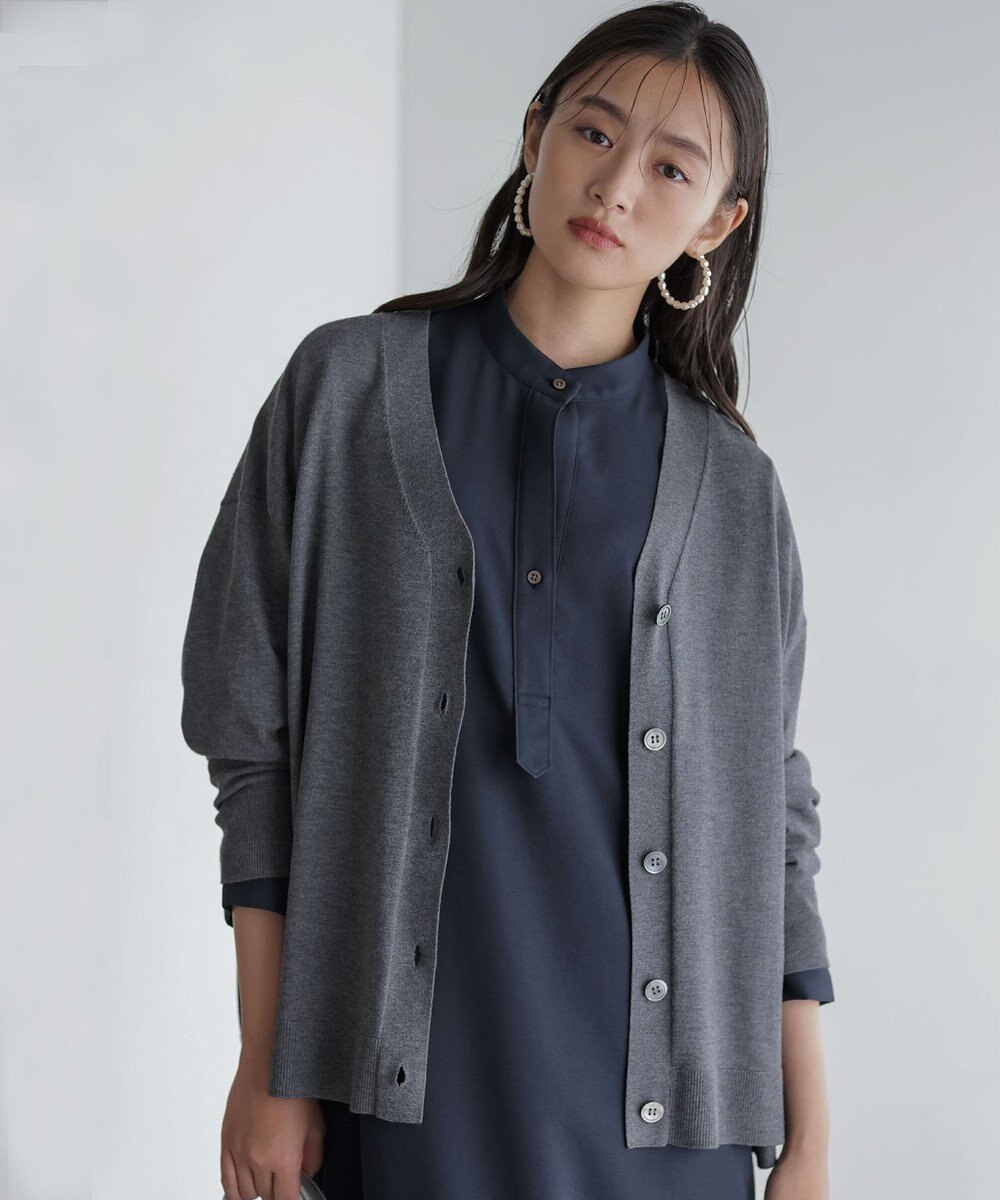 組曲 【加藤ローサさん着用 / 2WAY】スムースストレッチカシュクール カーディガン 