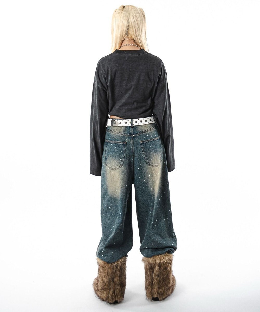 WEGO 【ユニセックス着用ITEM/MLサイズ展開】コールドダイダメージアップリケT（LS） 