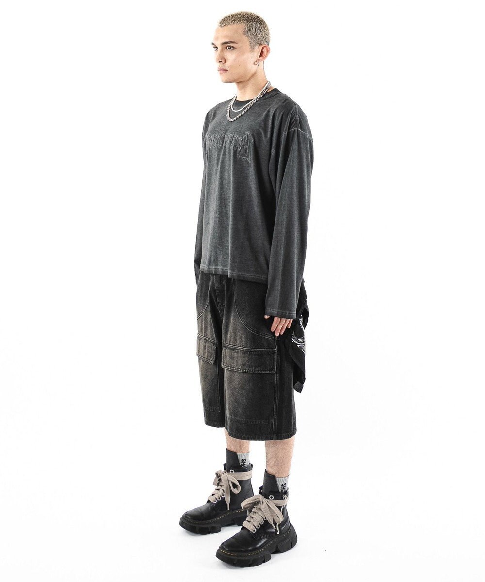 WEGO 【ユニセックス着用ITEM/MLサイズ展開】コールドダイダメージアップリケT（LS） 