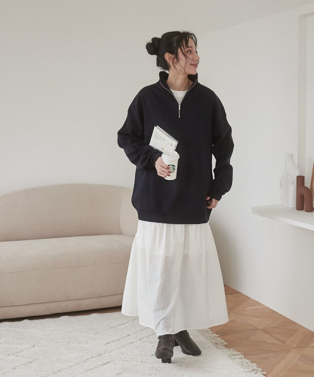 WEGO 【ユニセックス着用ITEM】ミラノリブハーフジッププルオーバー 