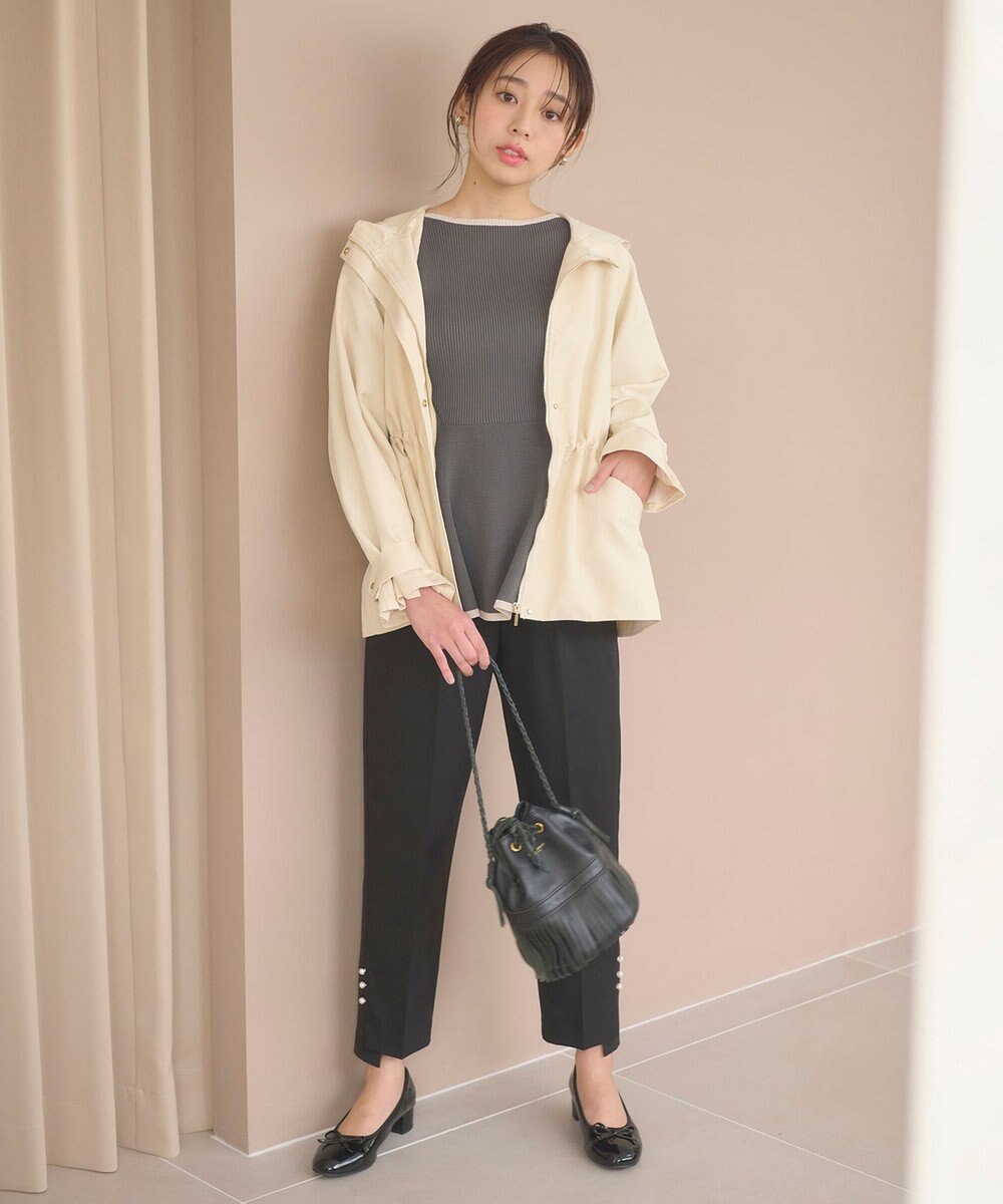 Feroux 【洗える】バイカラーペプラム ニット 