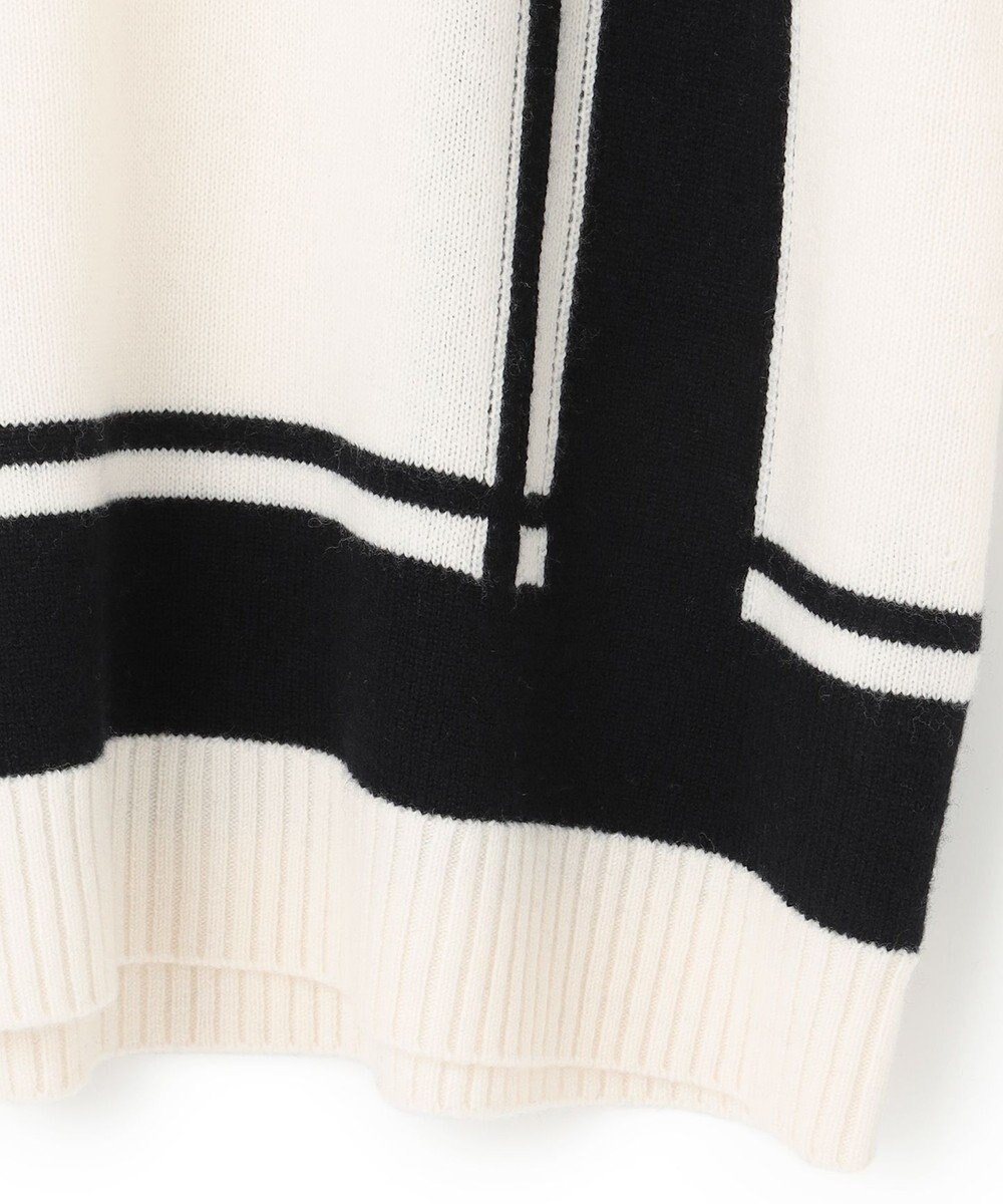 ICB 【洗える】 ソフトカシミヤミックス ライン柄ニット 