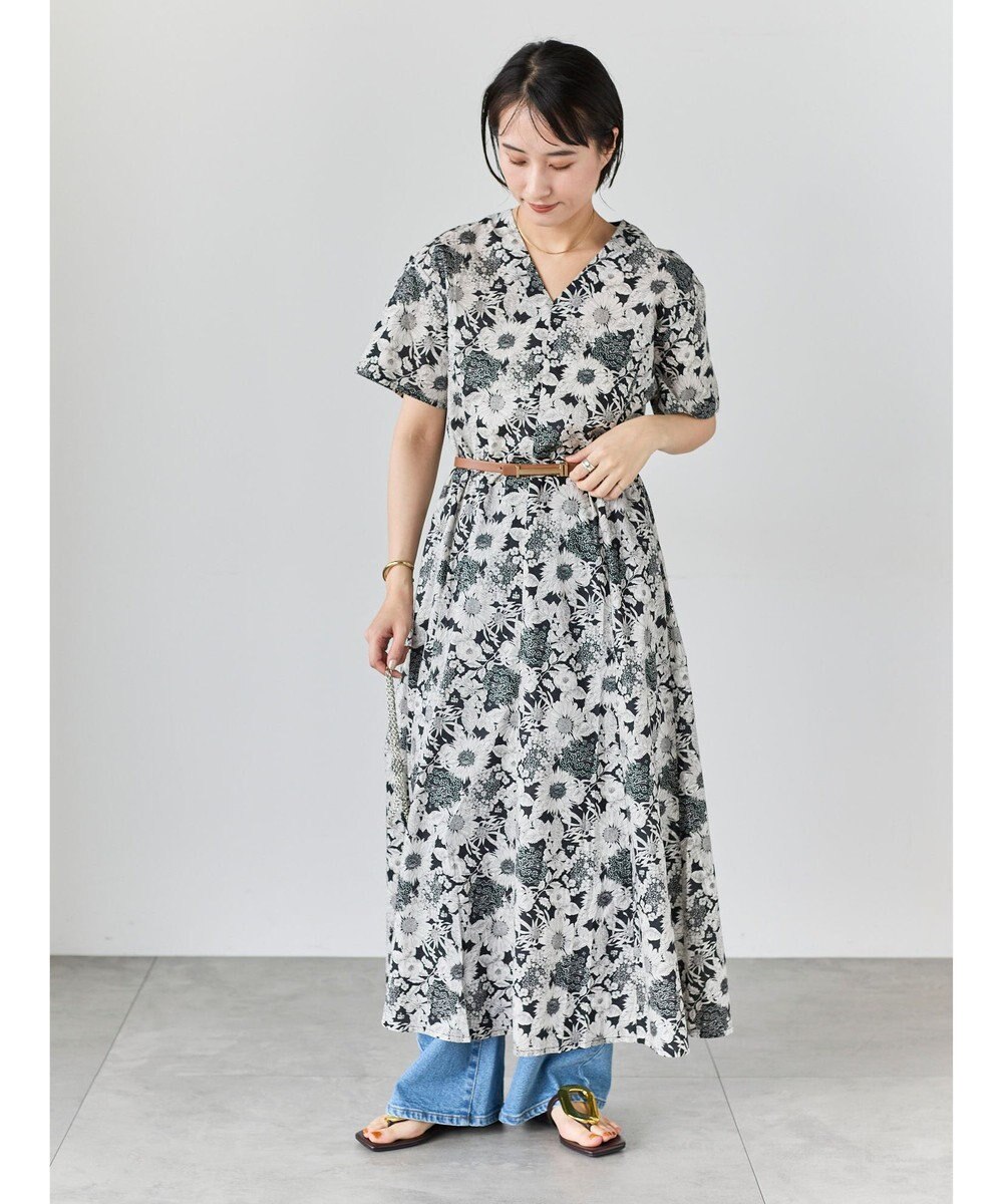 Te chichi 【LIBERTY FABRICS】Vネックフレアワンピース 