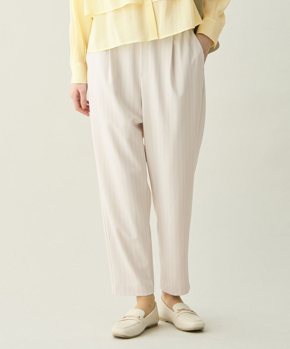 ANY L イージーケアライトストレッチテーパードパンツ 