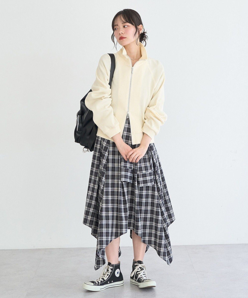 earth music&ecology イレヘムチェックシャツライクスカート 