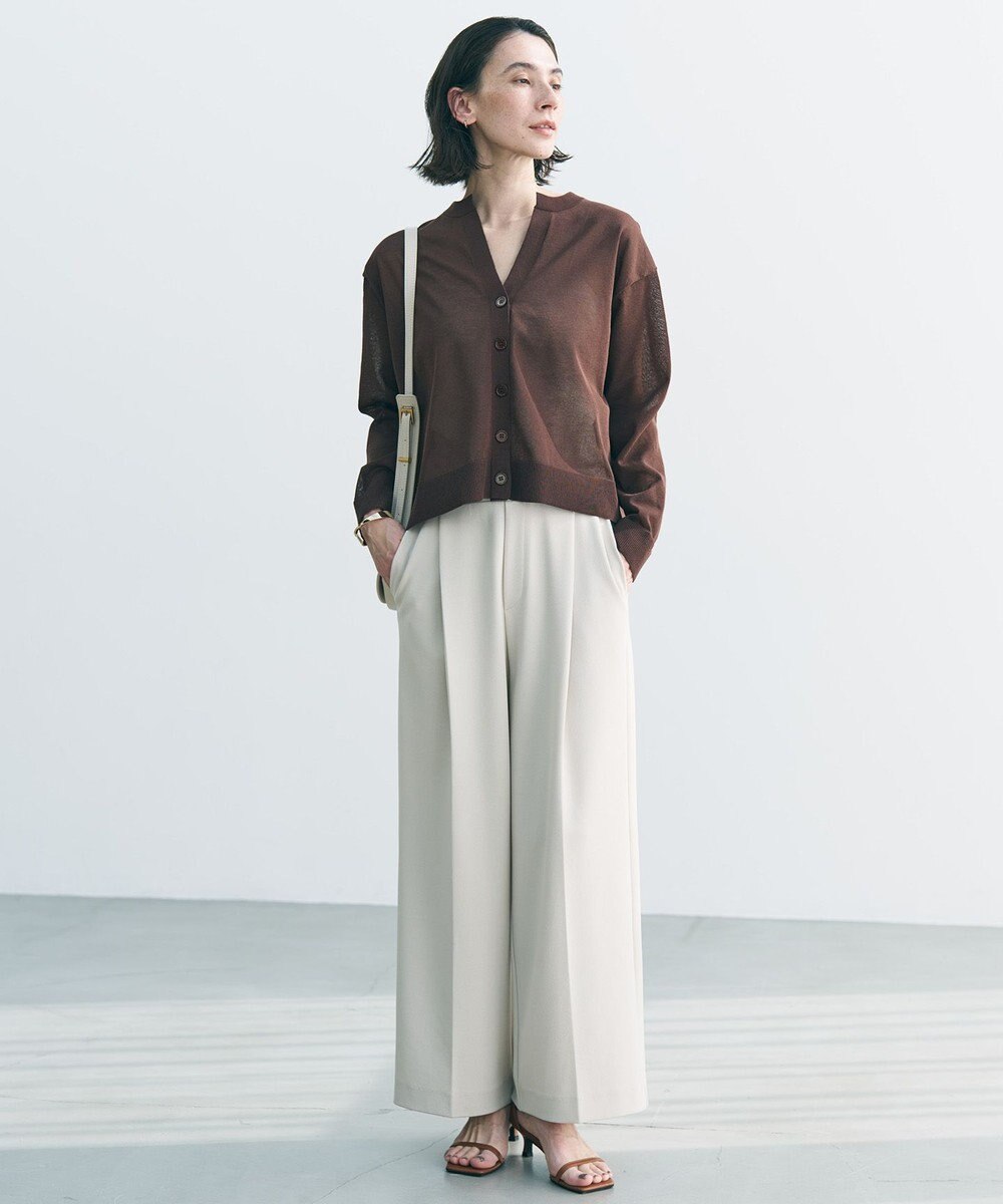 UNFILO L 【11サイズ展開/セレモニー】 BEAUTY MOVE タックワイドパンツ 