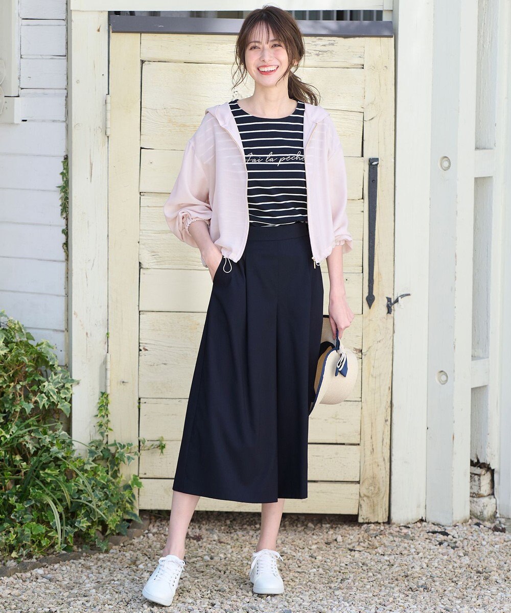 ANY SIS 【洗える】エアリーワイド クロップド パンツ 