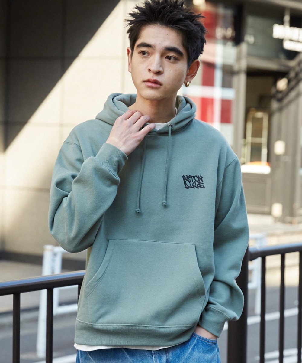 WEGO 【裏起毛/ユニセックス着用ITEM】リラックスフィットグラフィックパーカー 