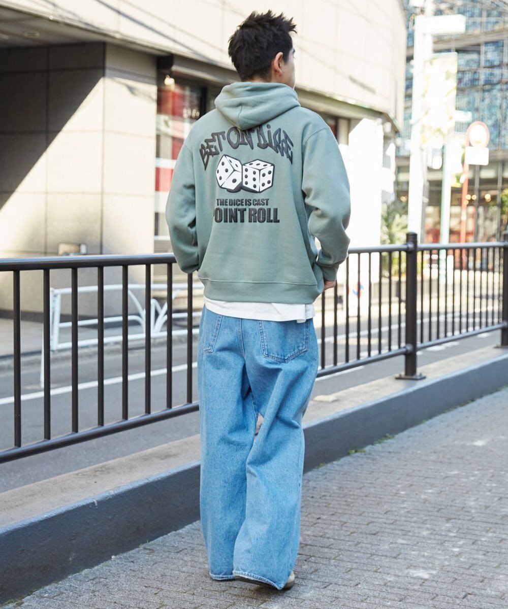 WEGO 【裏起毛/ユニセックス着用ITEM】リラックスフィットグラフィックパーカー 