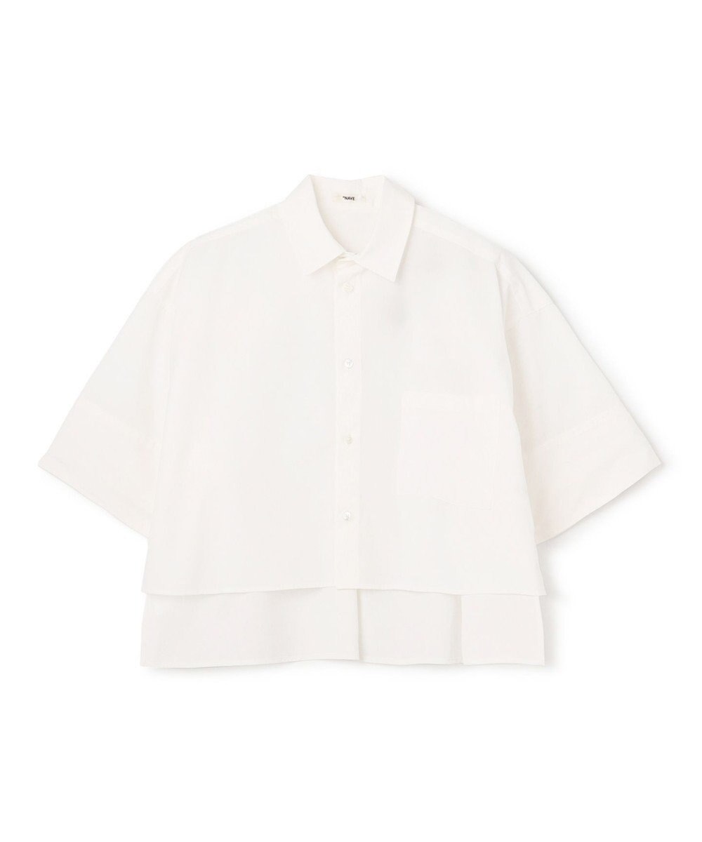 NAVE 【ReNAVE・セットアップ可/洗える/接触冷感/UVケア】コットンポリブロード クロップドシャツ 