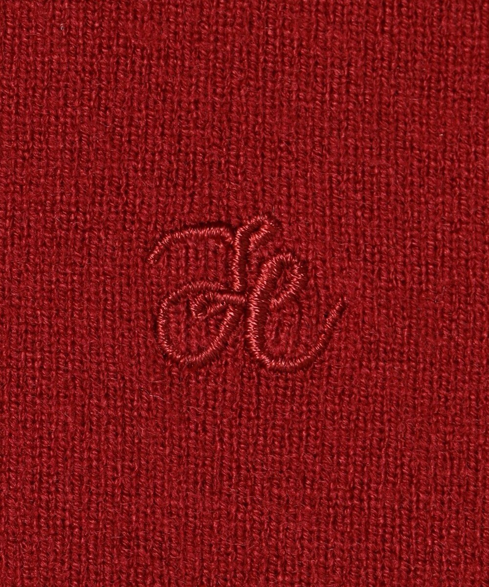 Feroux 胸元刺繍パールニット カーディガン 