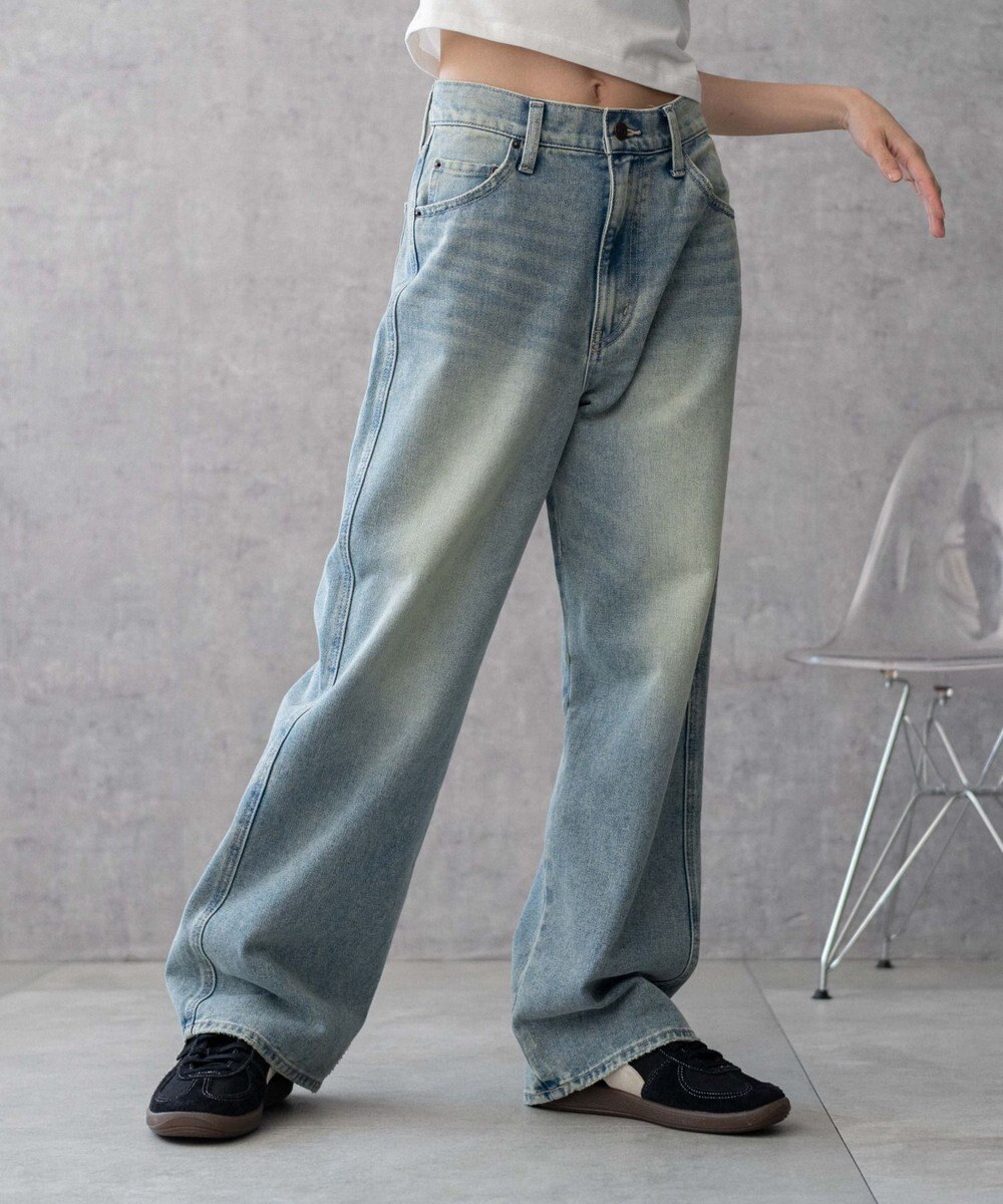 WEGO 【新色追加/美脚/XSSMLサイズ展開】ストレートデニムパンツ 
