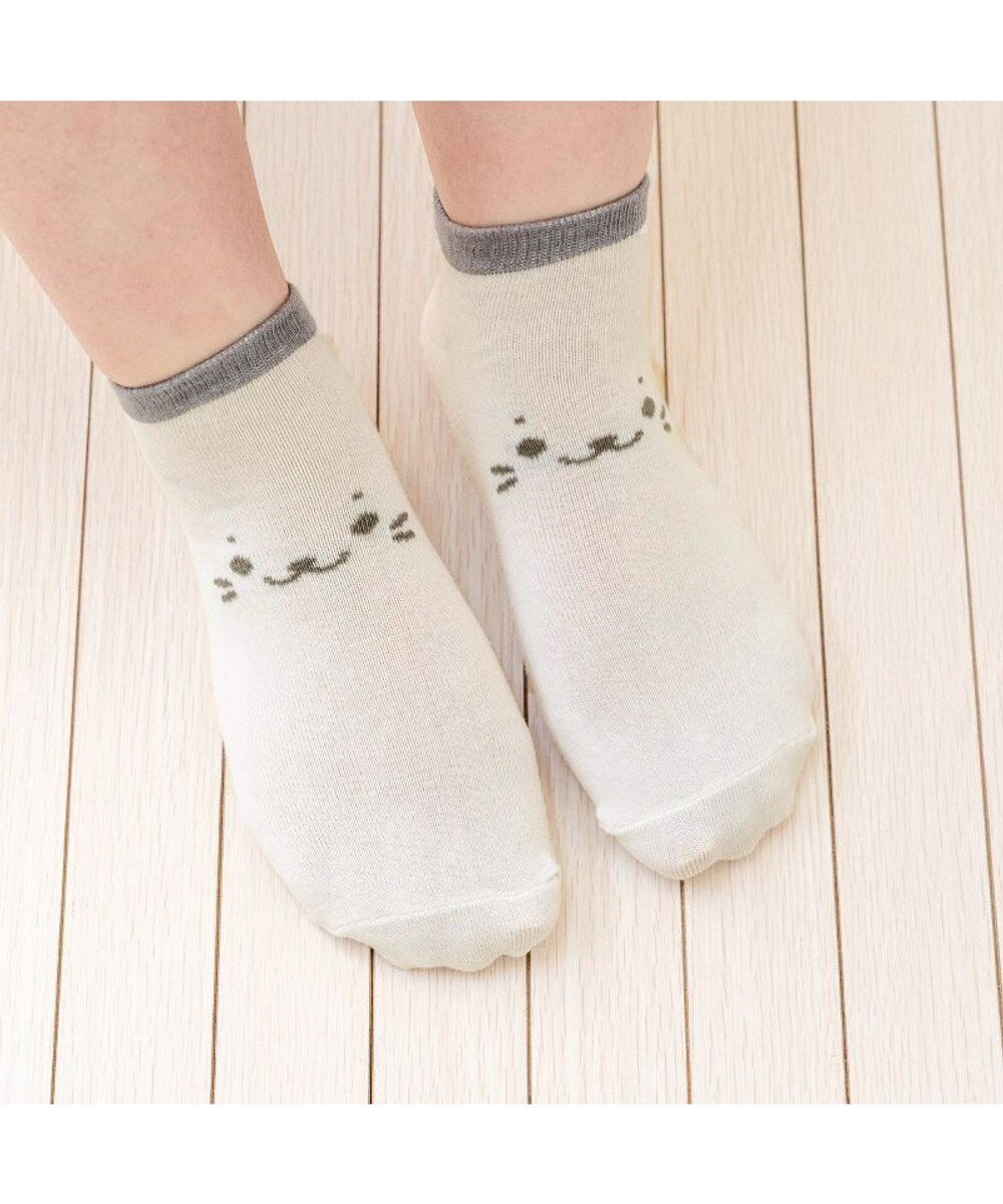 Mother garden しろたん スニーカー丈ソックス　3足セット 《顔ぼん/いっぱいいるよ/まかせておねがい》 21～24cm 