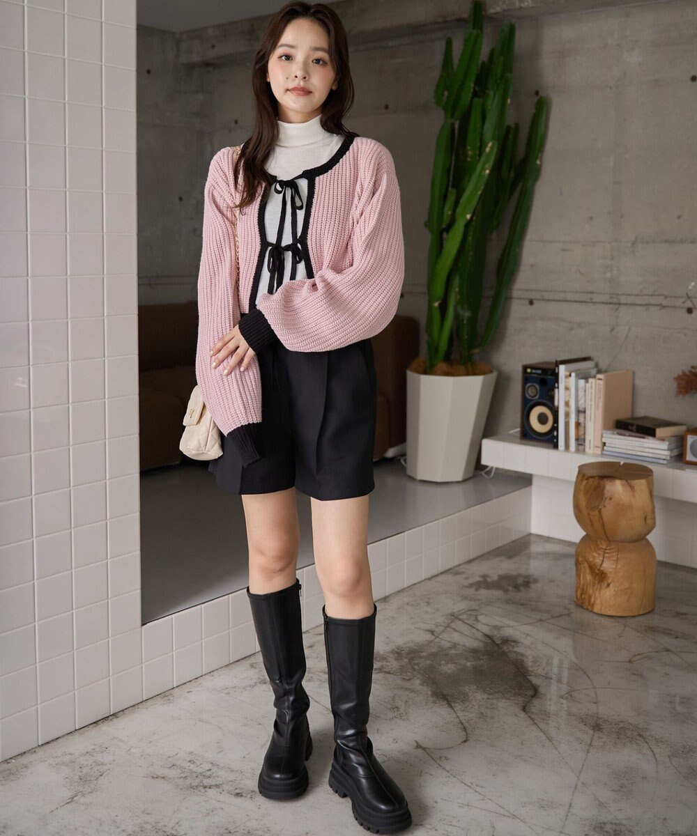 WEGO 【2024年秋冬新色カラー追加★】リボン2WAYカーデ 