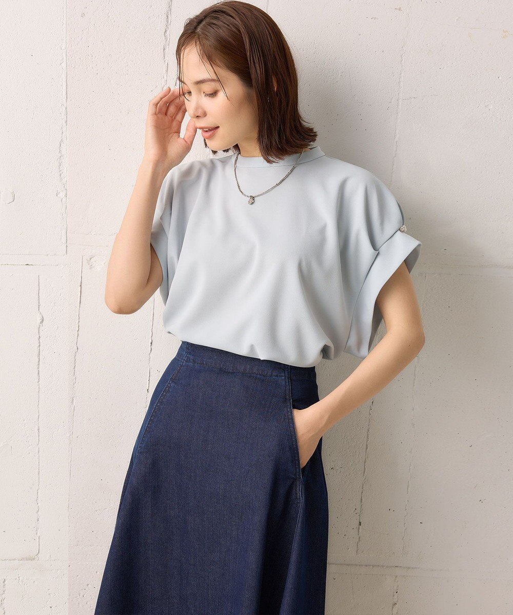 組曲 L 【WEB限定】ライトジョーゼット袖タック ブラウス 