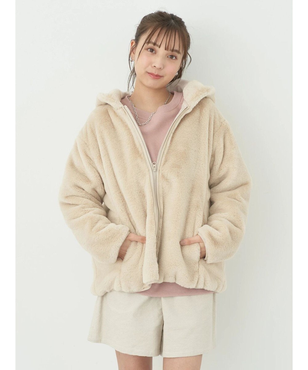 earth music&ecology マルチウェイマウンテンパーカー（ファー） 