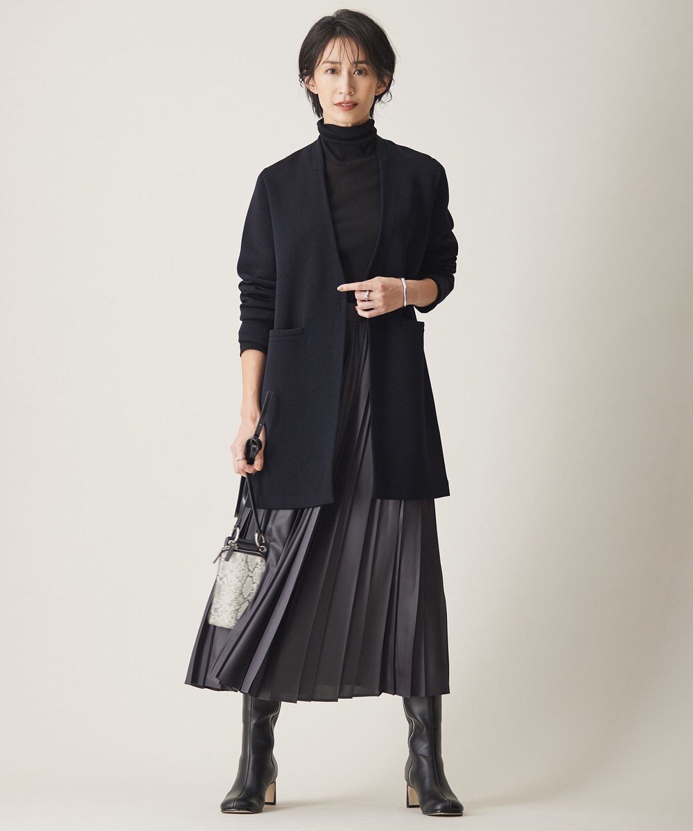 ICB L 【新色追加・洗える】 パウダリーリブ ハイネックプルオーバー 