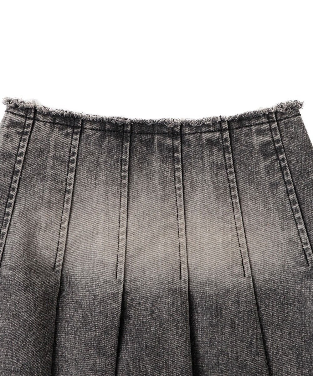 WEGO ヴィンテージウォッシュデニムプリーツスカパン 