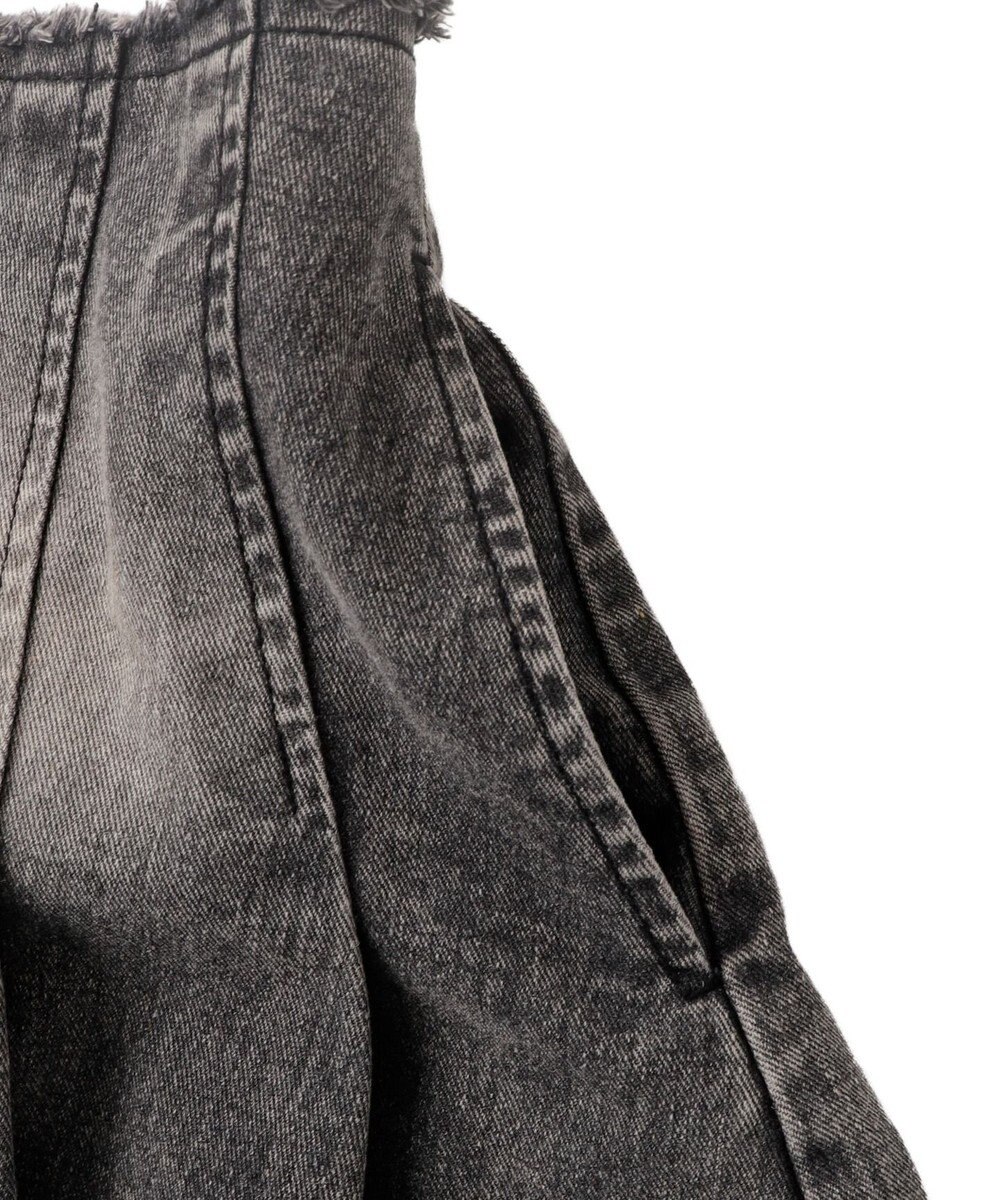 WEGO ヴィンテージウォッシュデニムプリーツスカパン 