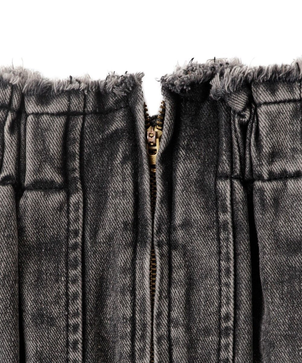 WEGO ヴィンテージウォッシュデニムプリーツスカパン 