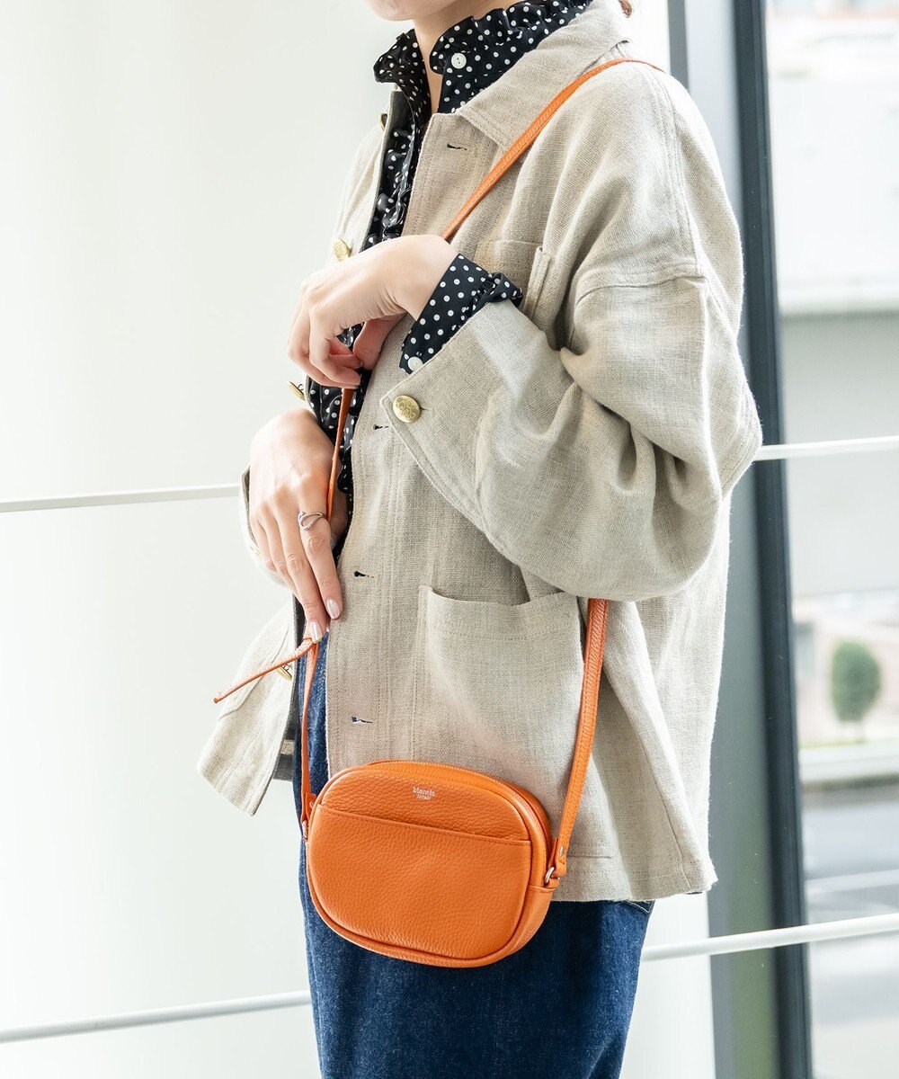 blancle シュリンクレザー ラウンドショルダーバッグ 