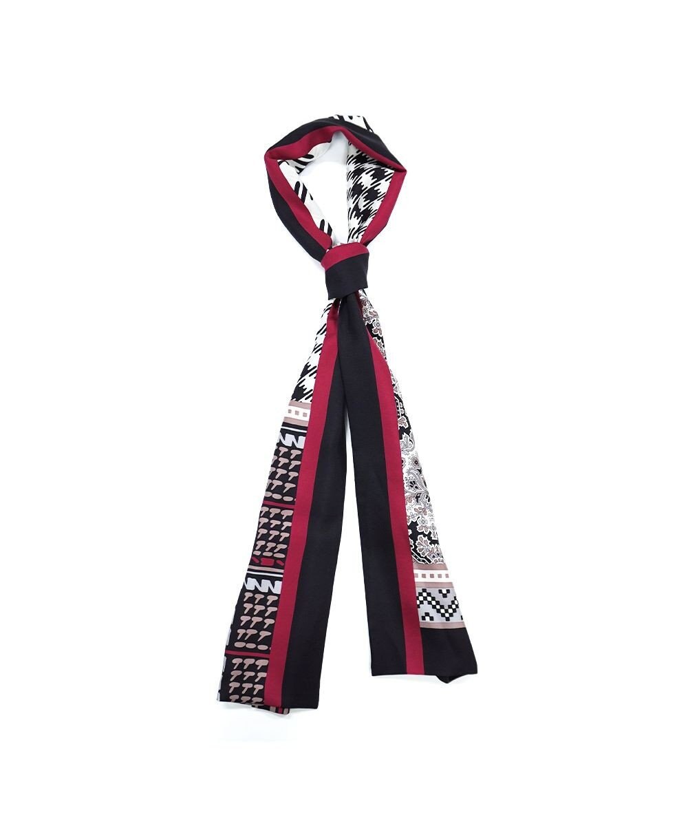 Marca ＜秋の新作！＞【Marcaオリジナル】コラージュプリント ナロースカーフ シルクツイル 