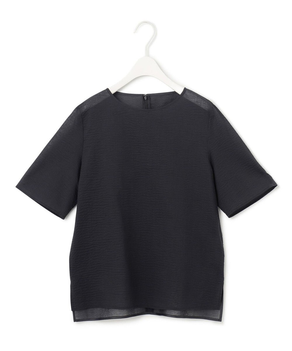 ICB 【洗える】コットンリップル Tブラウス 