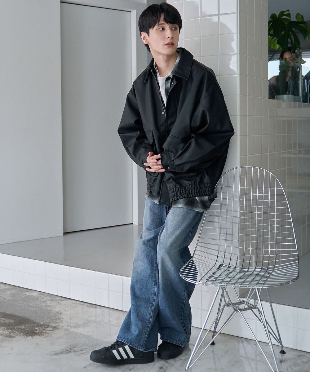 WEGO 【ユニセックス着用ITEM】エコレザー2WAYフライトジャケット 