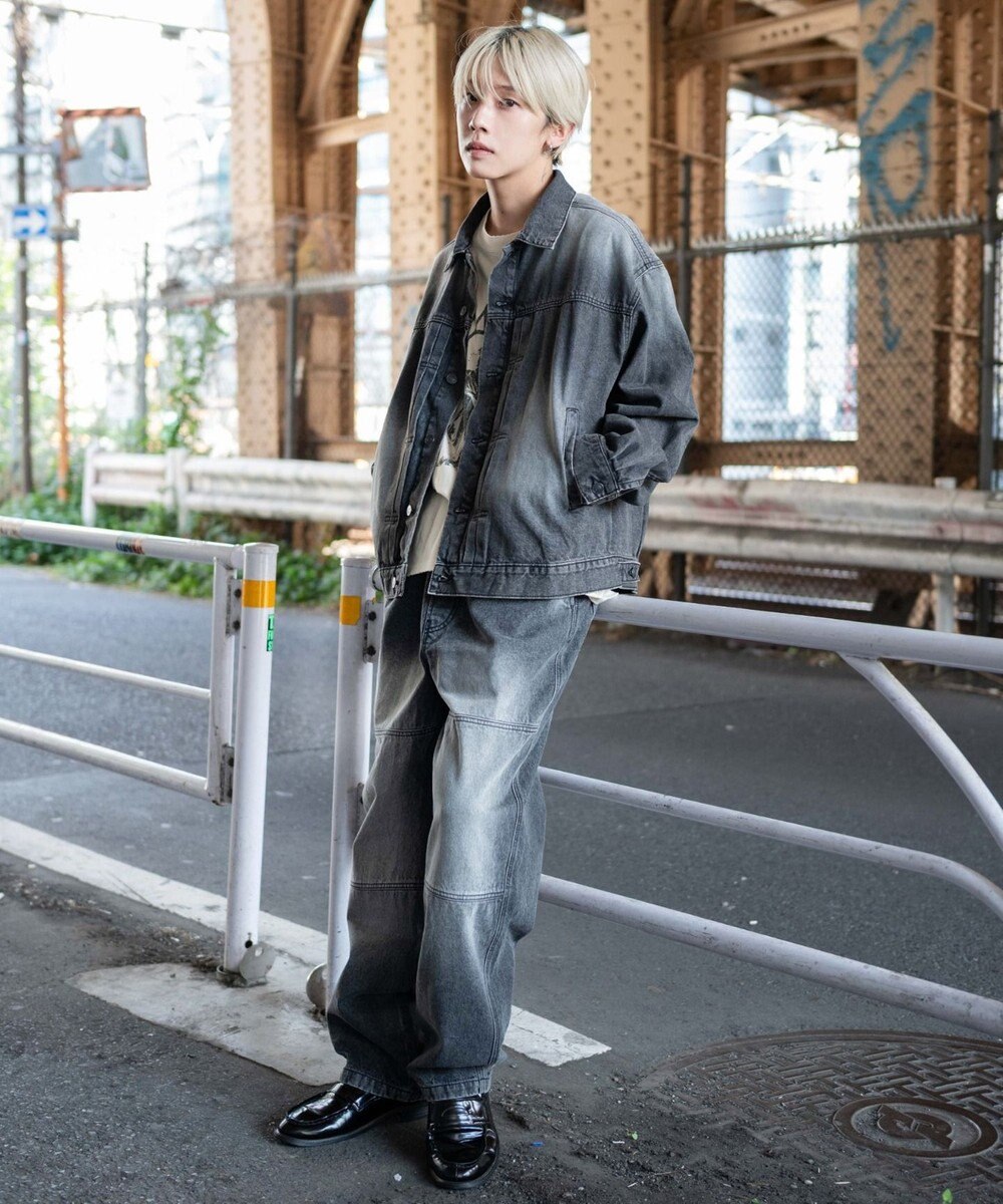 WEGO 【ユニセックス着用ITEM/MLサイズ展開】ヴィンテージライクBIGデニムジャケット 