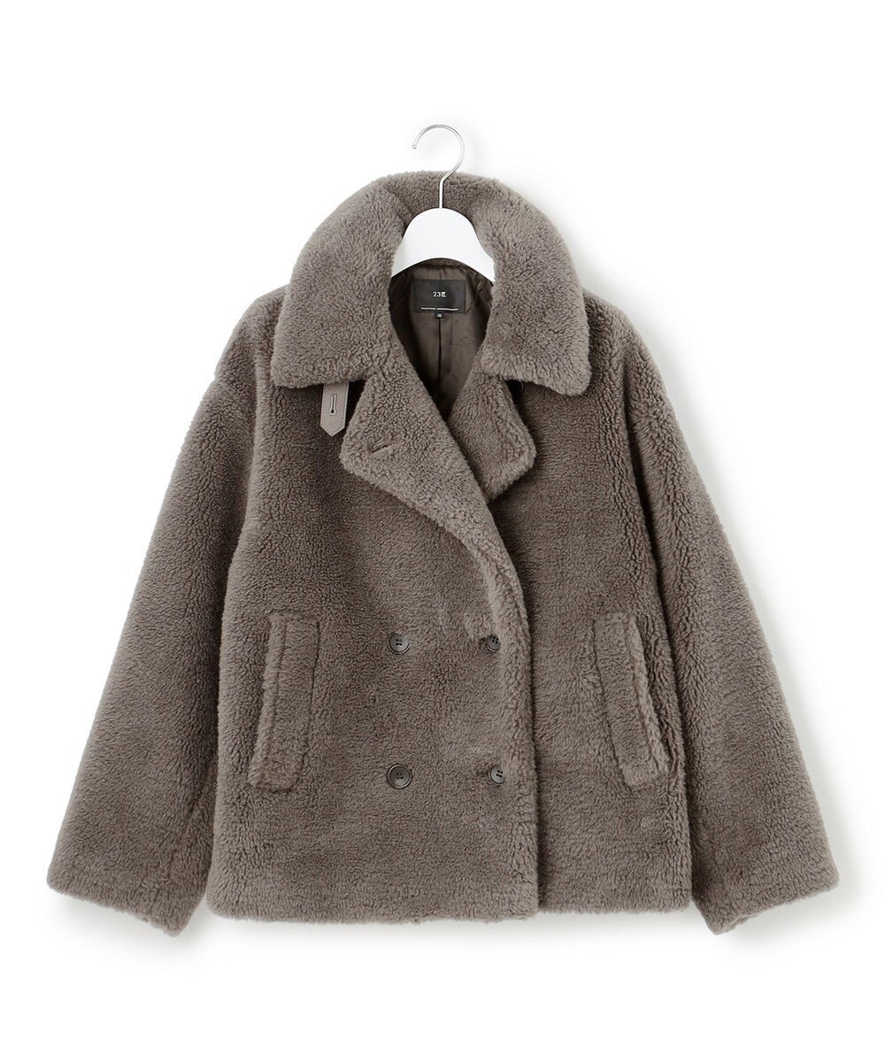 23区 S 【CanCam11月号掲載】ECOPELテディボア ダブルフロント アウター 