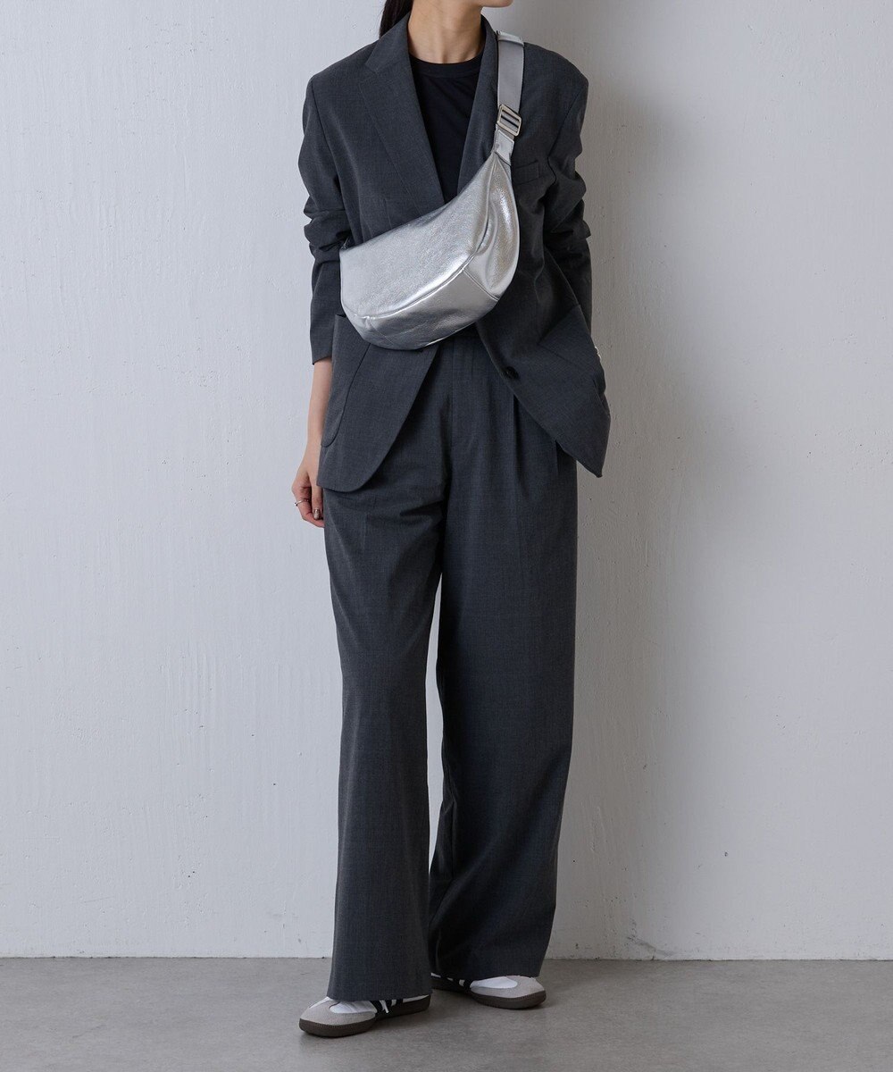 russet ソフトレザーラウンドショルダーバッグ【シルバー】(CE-1470-WEB) 