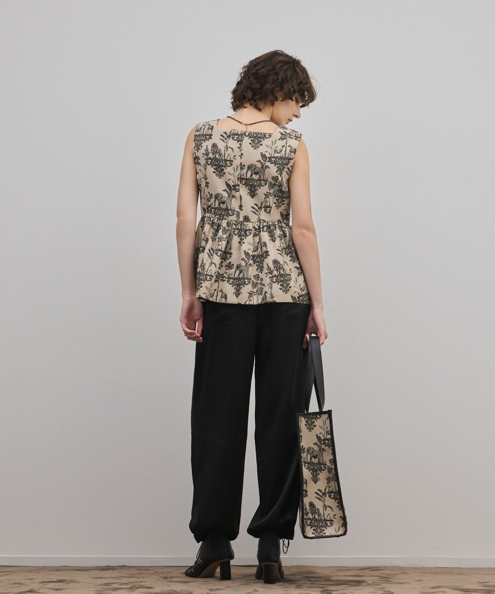 GRACE CONTINENTAL アニマルジャガードペプラムベスト 