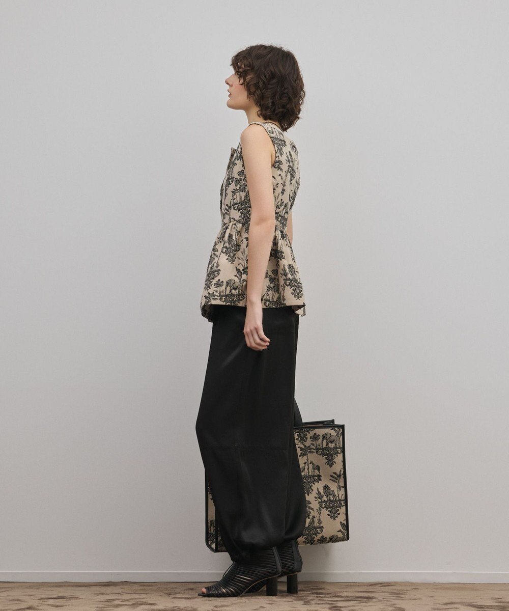 GRACE CONTINENTAL アニマルジャガードペプラムベスト 