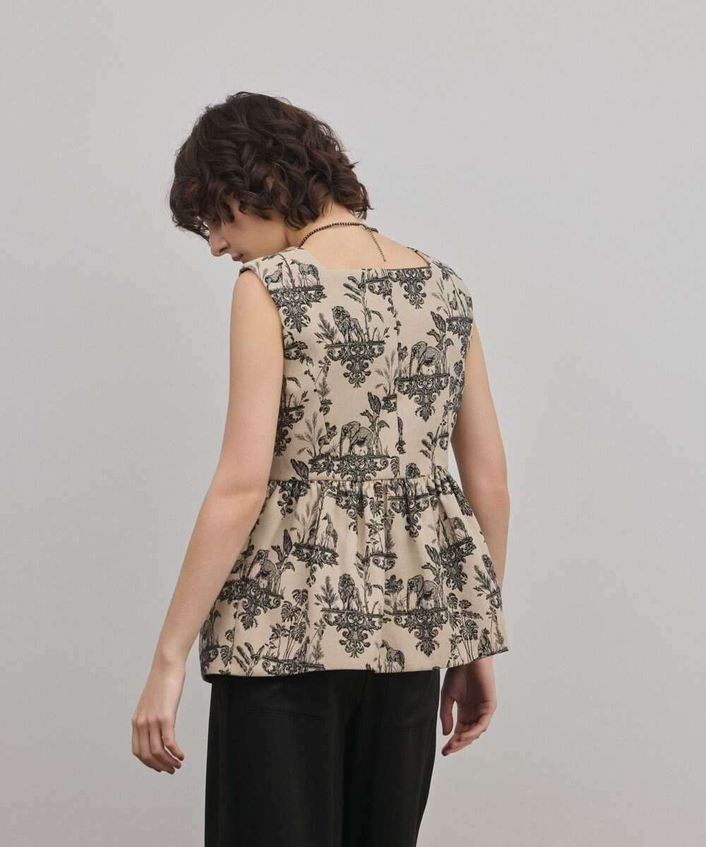 GRACE CONTINENTAL アニマルジャガードペプラムベスト 