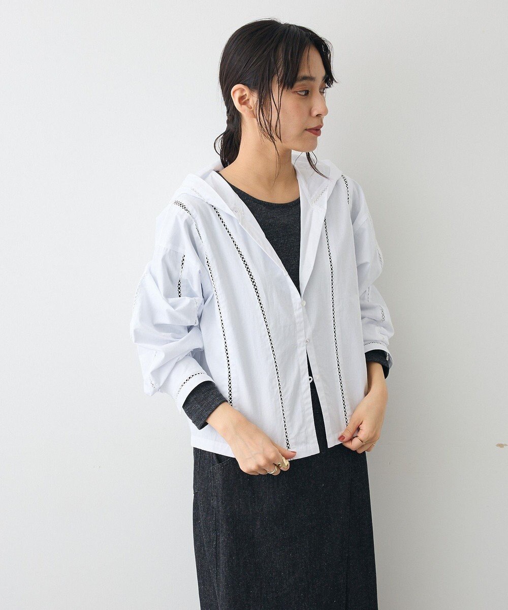 CRAFT STANDARD BOUTIQUE 梯子レースフード付きブラウス 