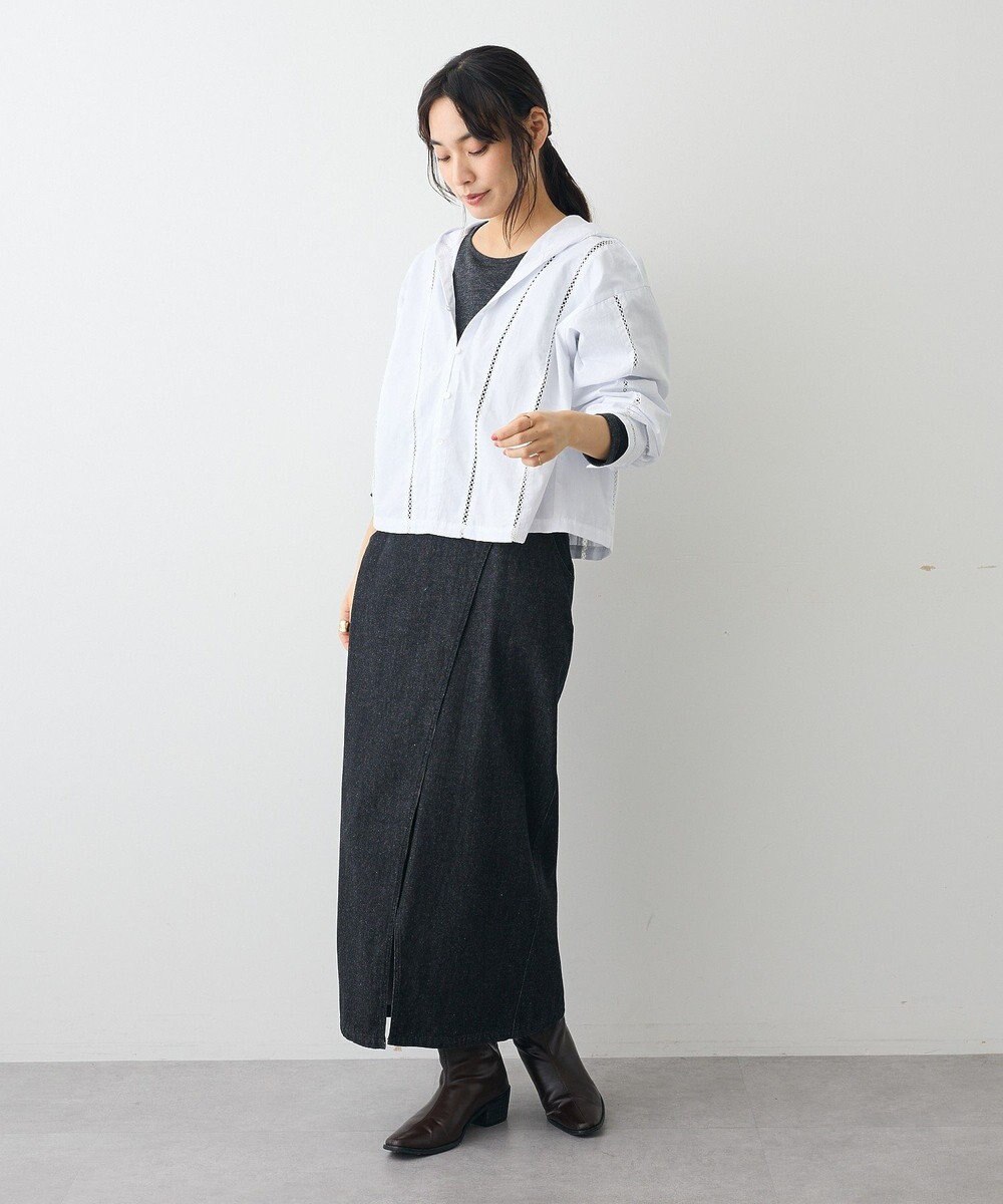 CRAFT STANDARD BOUTIQUE 梯子レースフード付きブラウス 