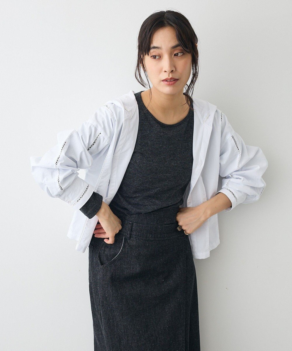 CRAFT STANDARD BOUTIQUE 梯子レースフード付きブラウス 