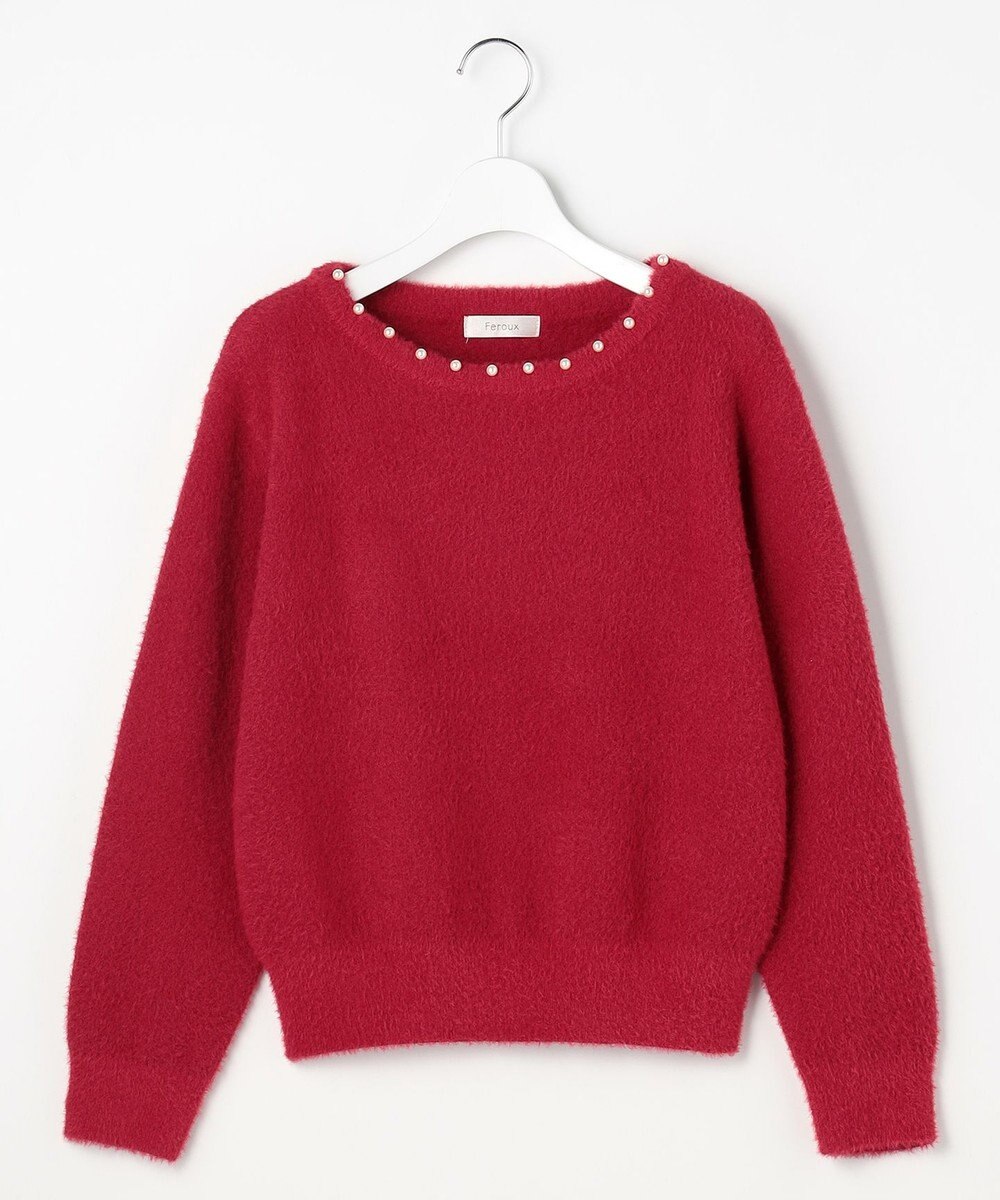 Feroux パール付きシャギー ニット 